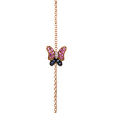 Schmetterlingsarmband mit rosa Saphiren und Diamanten