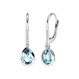 Viventy Earrings with 2 blue Topazes and 14 Zirconia