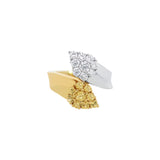 Gelbgold- und Weißgoldring mit Diamanten und Saphiren