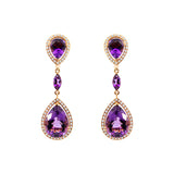 Amethyst Earrings with Diamonds