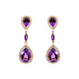 Amethyst Earrings with Diamonds