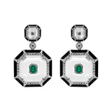 Art Deco Emerald Crystal Earrings