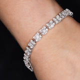 Tennisarmband mit Baguette-Diamanten