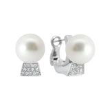 Perle de Culture Ohrringe mit Diamanten