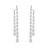 Doppelte Wasserfall Baguette-Diamantohrringe