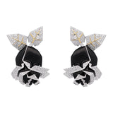 'Roses" Set with Onyx and Diamonds