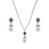 Emerald and South Sea Pearls Set