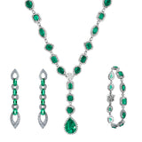Emerald Set Collier Bracelet and Earrings