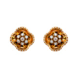Blumenohrringe mit Diamanten