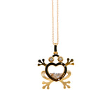 Gold Frog Pendant with Diamonds