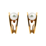 Goldohrringe mit Perlen und Diamanten