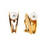 Goldohrringe mit Perlen und Diamanten