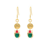 Gucci Malachite Horsebit Beetle Earrings