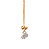 Rose Gold Heart Pendant with Diamonds on a Chain