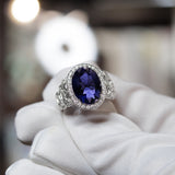 Iolite Ring with Diamonds