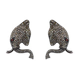 'Elephant' Set Necklace and Earrings with Giant Citrin and Green Diamonds
