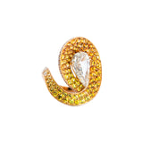 Ring with Pear Diamond and Sapphires