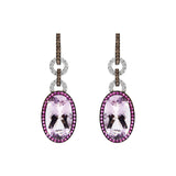 Earrings with Pink Amethyst and Sapphires