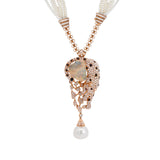 Panthere Rose Gold Collier with Diamonds and Pearls