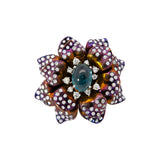 Titanring mit Turmalin und Diamanten