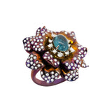 Titanring mit Turmalin und Diamanten