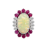 Ring mit Opal-Rubinen und Diamanten
