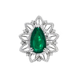 Ring with Large Emerald and Diamonds