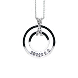 White Gold Round Pendant with Diamonds