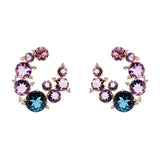 Ohrringe mit Rosenquarz, Topas und Diamanten