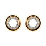 Gold Spiral Earrings with Diamonds