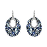 Ohrringe mit Diamanten, Saphiren und Topasen