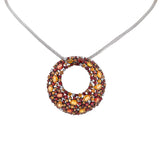 Halskette mit Diamanten und roten Saphiren
