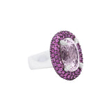 Ring with Kunzite Diamonds and Sapphires