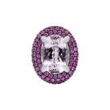 Ring with Kunzite Diamonds and Sapphires