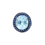 Ring with Diamonds, Sapphires and Topaz