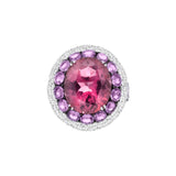 Ring with Tourmaline Diamonds and Sapphires