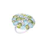 Ring with Peridot Topaz and Diamonds