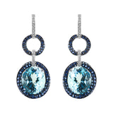 Ohrringe mit Topas-Saphiren und Diamanten