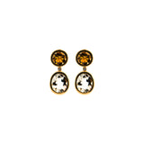 Earrings with Quartz, Diamonds and Citrine