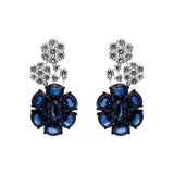 Sapphire and Diamonds Jewelry Set Collier Earrings and Ring