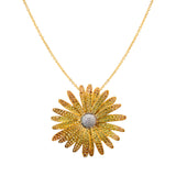 Stenzhorn Flower Necklace with Yellow Sapphires and Diamonds