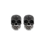 Stenzhorn Skull Cufflinks with Black Diamonds