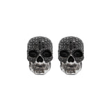 Skull Cufflinks with Black Diamonds