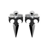 Sword White Gold Cufflinks with Black Diamonds