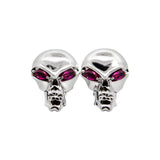 Skull Cufflinks with Rubies