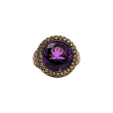 Ring with Amethyst Sapphires and Diamonds