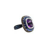 Ring with Amethyst Diamonds and Sapphires
