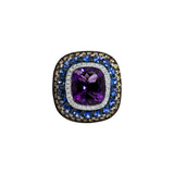 Ring with Amethyst Diamonds and Sapphires