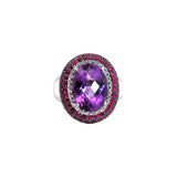 White Gold Ring with Amethyst and Rubies