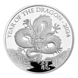 Lunar Year of the Dragon 2024 UK 1oz Silver Proof Coin